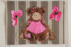 ours peint sur toile  matelas pour chambre enfant et cadeau naissance