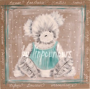 ours sur lin brut -Lin pour l'ours