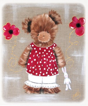 tableau ours sur lin brut-lin pour l'ours