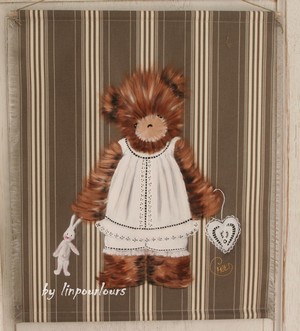 ours peint sur toile  matelas pour chambre enfant et cadeau naissance