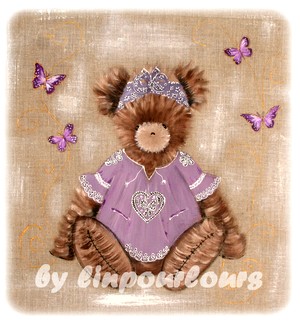 decoration chambre enfant tableau ours sur lin linpourlours