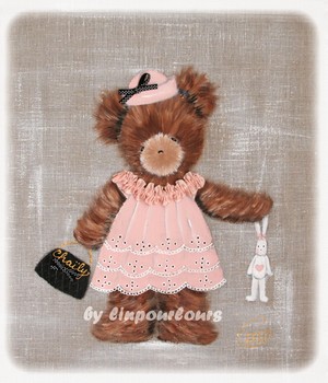 dcoration chambre d'enfant ours sur lin brut