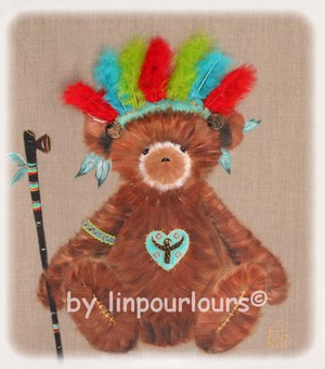 toile ours indien dcoration chambre d'enfant cadeau de naissance