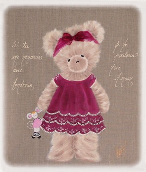 panneau dcoratif pour chambre d'enfant sur lin brut