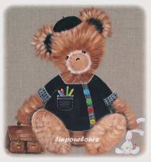 linpourlours tableau ours sur lin brut chambre enfant garon cadeau de naissance