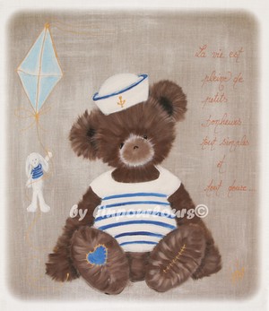 ours garcon linpourlours pour chambre d'enfant-cadeau naissance